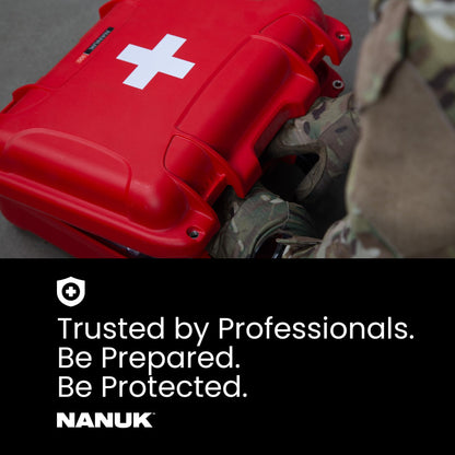 NANUK 903 Waterproof First Aid Box Empty – Durable, Medical First Aid Organizer Case, IP67-Rated, Dustproof, Impact-Resistant, and Floats (7.4" x 4.9" x 3.1") – Red