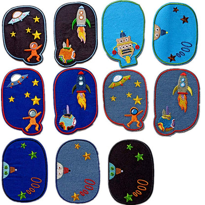 23PCS Cartoon Embroidery Cloth Sticker Iron On Denim Patches for Clothing Jeans Knee Hole Repair Patch