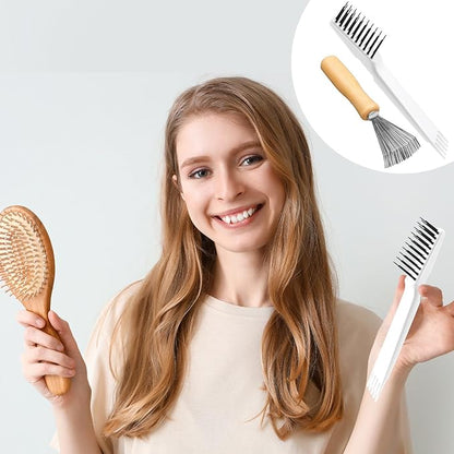 Boao 2 Pieces Hair Brush Cleaning Tool Comb Cleaner Brush Mini Comb Cleaning