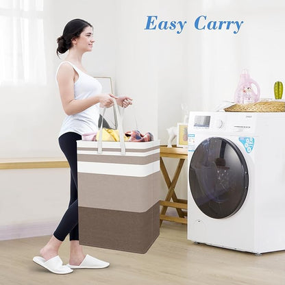 BlissTotes 3-Pack Laundry Basket, Freestanding＆Waterproof Laundry Hamper