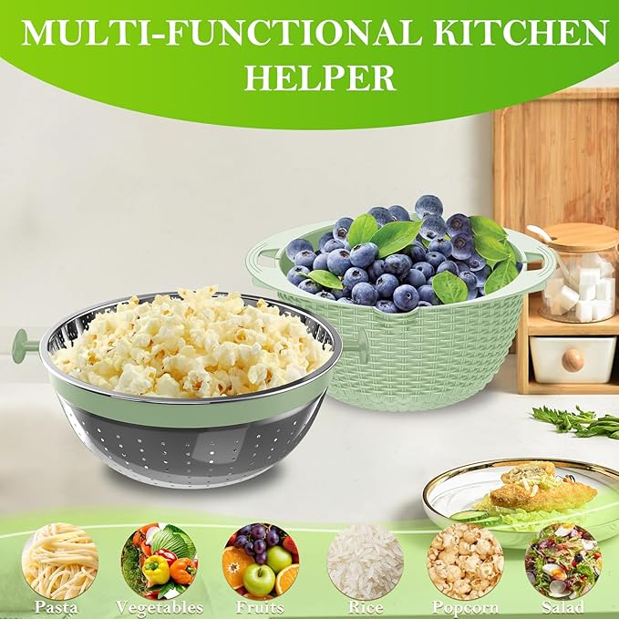4 in 1 Colander with Bowl Set, Food Strainers and Colanders, Colander