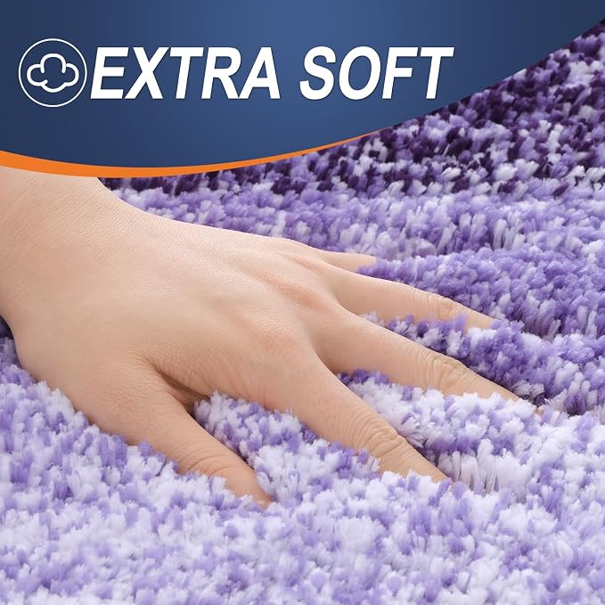 OLANLY Bathroom Runner Rugs Mat 59x24, Extra Soft Absorbent Microfiber Bath Rugs, Rubber Backing, Quick Dry, Washable Long Bath Mats for Bathroom Floor, Tub and Shower, Home Decor Accessories, Violet