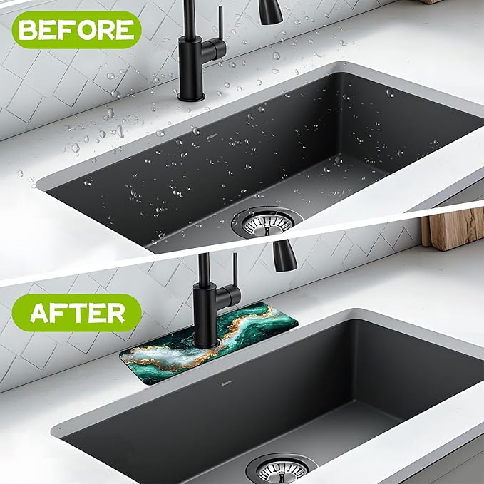 Kitchen Sink Splash Guard Faucet Mat Super Absorbent Fast Drying Mat Guard