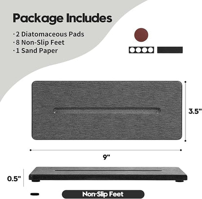 2 Pack Diatomite Stone Sink Tray, Water Absorbing Mat