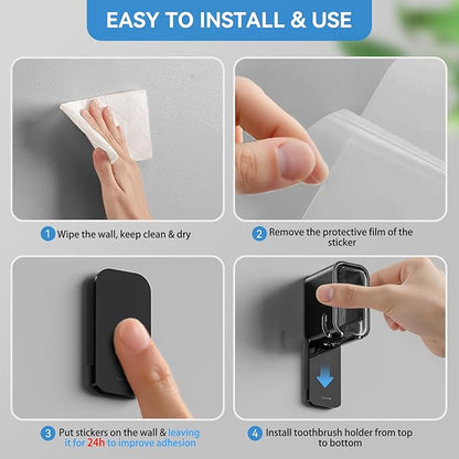 Toothbrush Holders for Bathroom【Innovation Single Slot Design】 2PCS Toothbrush