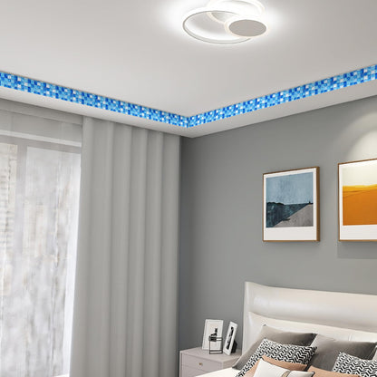 HOMETITUTE Wallpaper Border Peel and Stick Wall Border 4x196 Inch Blue Mosaic Tile Wallpaper Trim Decorative Accent Strip for Bathroom Kitchen Mirror Frame Wall Décor