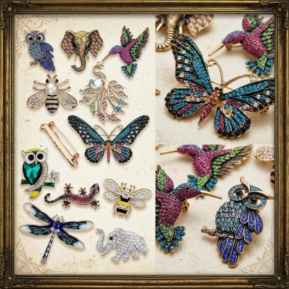 12 Pcs Brooches and Pins for Women Bulk Set Rhinestone Broches Pin Crystal Vintage Brooch Retro Pin Broches Para Ropa De Mujer Gifts for Women Girls