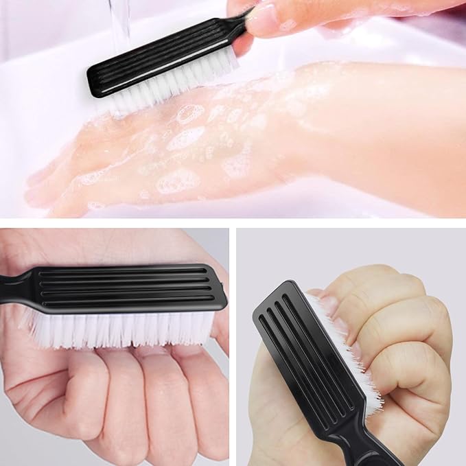 NICEMOVIC 10 Pcs Nail Brush for Cleaning Fingernails, Handle Grip Nail Scrubber