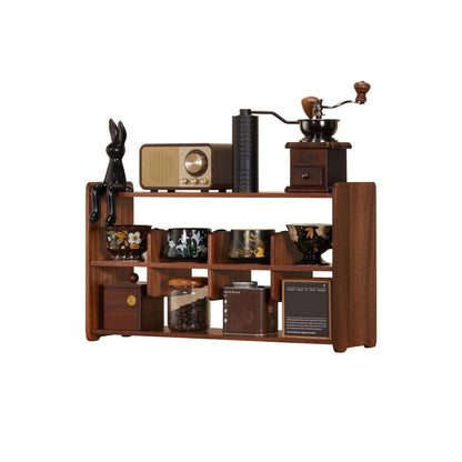 KAOTGOT Coffee Cup Holder for Countertop Walnut Wood Coffee Mugs Holder for Kitchen Mug Display Rack (3-Tier Walnut wood A)