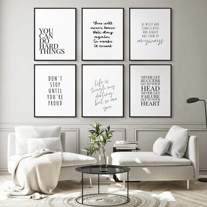 Office Inspirational Wall Art Decor Motivational Quotes Canvas Wall Art Positive Classroom Posters Pictures Office Inspirational Work Artwork for Women Home Bedroom 8x10 Inch Unframed Set of 6
