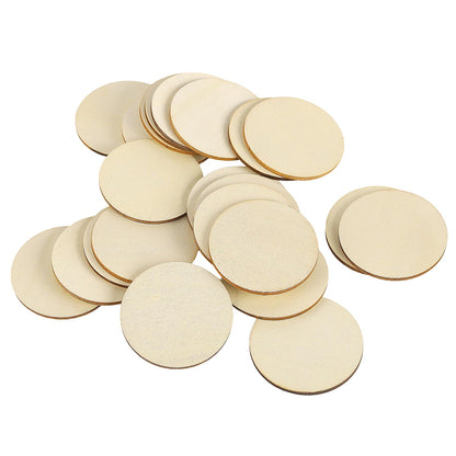 MAHIONG 400 Pcs 2 Inch Unfinished Round Wood Circles, Bulk Natural Round Wooden Discs Craft Blanks Wood Slices for DIY Art Projects, Christmas Ornaments and Home Decorations