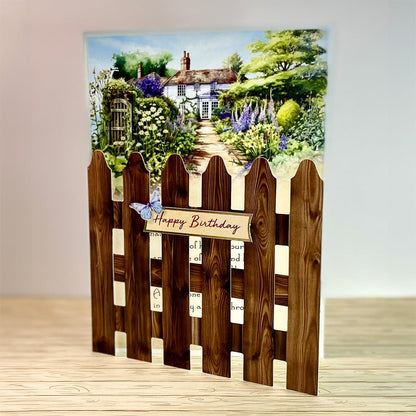 Katy Sue Pretty Petals Picket Fence Card Making Kit. Contains 8 Shaped Cards, 2 Sheets of Die Cut Decoupage, Foam Pads, 8 Envelopes & Instructions. for Card Making Supplies & Card Crafting