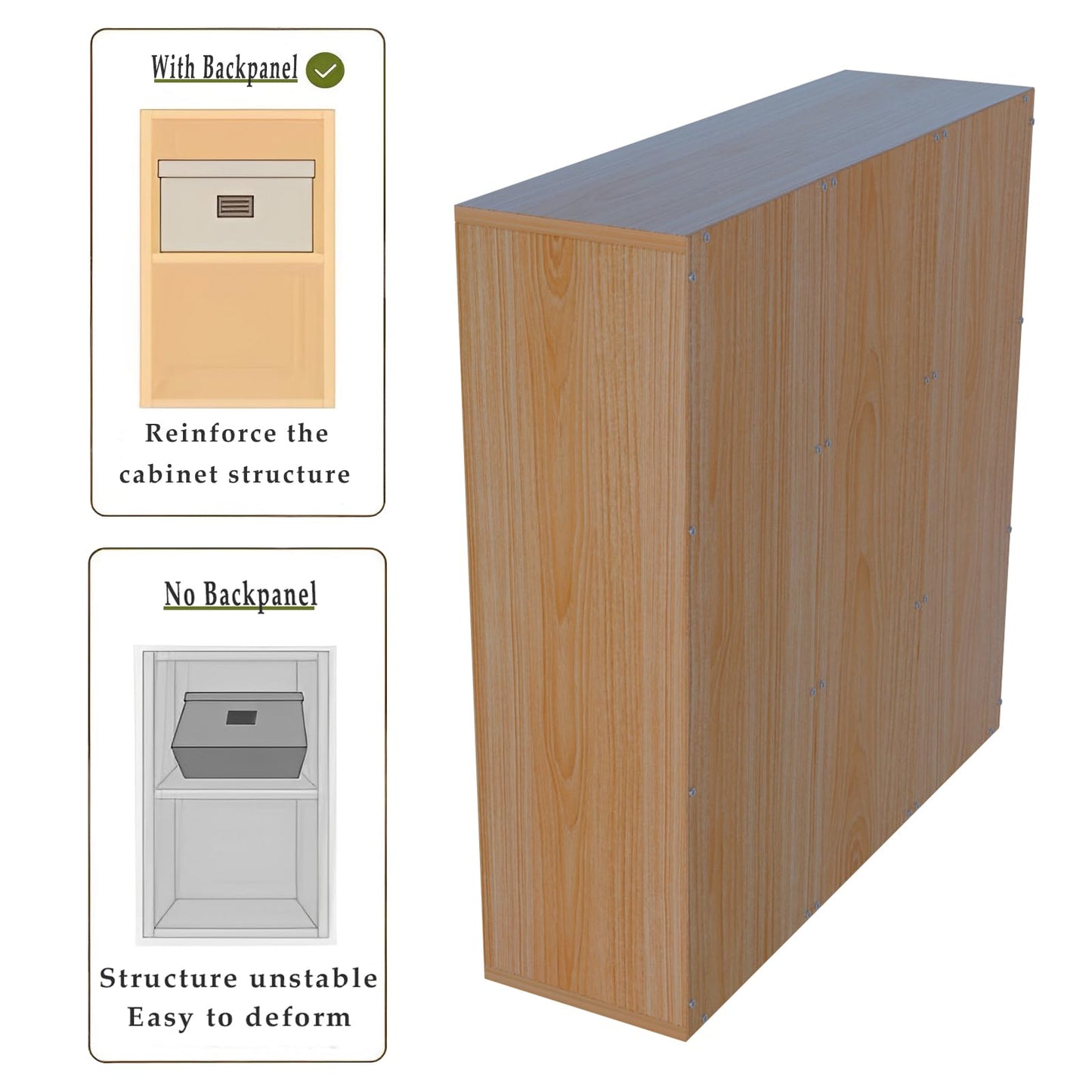 OSCHF 9-Cube Storage Shelf Bookcase - Wooden 3-Tier Floor Standing Open Bookshelf for Home and Office, Display Cabinet, Oak