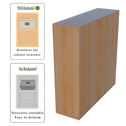 OSCHF 9-Cube Storage Shelf Bookcase - Wooden 3-Tier Floor Standing Open Bookshelf for Home and Office, Display Cabinet, Oak