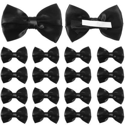 Riceshoot 24 Pcs Satin Ribbon Bows 3.5" Self Adhesive Satin Bows Gift Wrapping Stick on Premade Ribbon Bow with Double Sided Tape for Making Crafts Baby Shower Party Wedding Decor(Black)