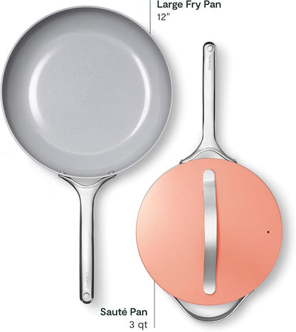 Caraway 12in Fry Pan + 10in (3qt) Saute Pan Duo Perracotta