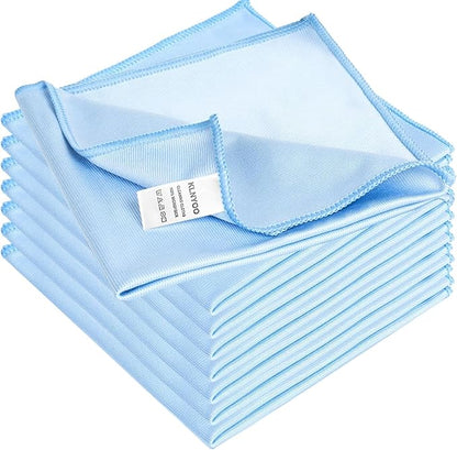 KLNYOO Microfiber Glass Cleaning Cloths Lint Free Streak Free Quickly and