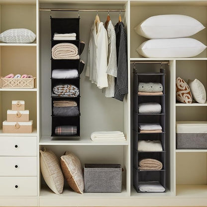 YOUDENOVA Hanging Closet Organizers and Storage, 6-Shelf Hanging Closet Shelves
