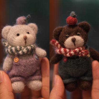 KNIMLY Knitting Kit for Beginners, Amigurumi Style Teddy Bear with Knitting Needles (Not Crochet), All-in-One DIY Creative Idea for Adults & Teens with Step-by-Step Instructions