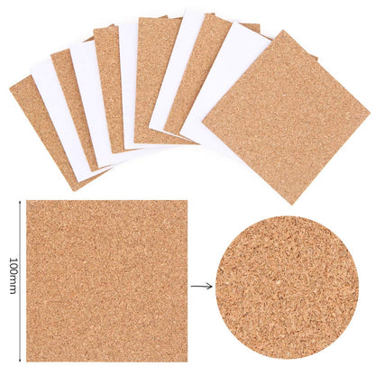 40 Pcs Square Self-Adhesive Cork Sheets,4"x 4" Cork Mats Backing Sheets Mini Wall Cork Tiles for Heat Resistant Coasters and DIY Crafts Supplies