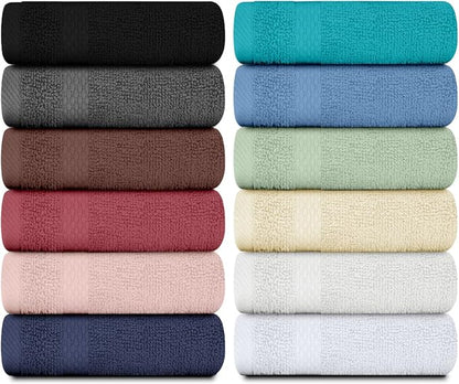 White Classic Luxury Cotton Washcloths 13x13 Inch