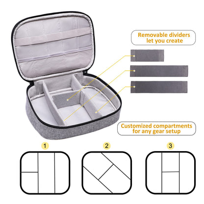 LTGEM Electronics Organizer Travel Case,Travel Cable Organizer Bag for Cords,Phone,Power Bank,SD Card,Cables,Chargers,Earphone(Grey Case Only)