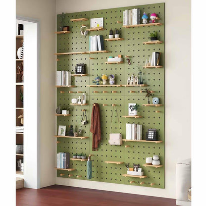 LXHELIVERY Pegboard Wall Organizer Panels, 12mm Thick Wooden Pegboard, Modular Hanging, Wall Mount Display Peg Board Panel for Wall Home, Garage Tool Storage(Green,60x80cm)