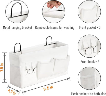 2pcs Large Wall Hanging Storage Bag, Door Closet Linen Fabric Pockets Organizer