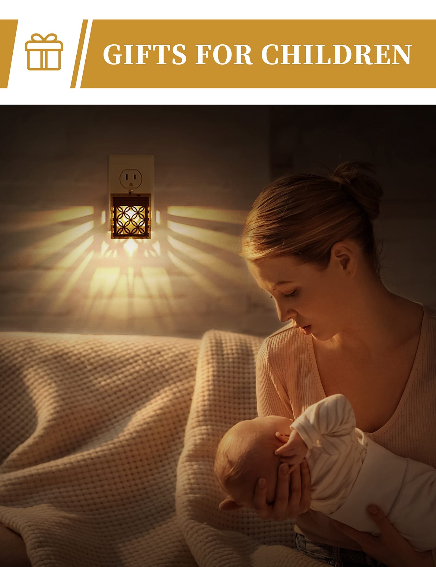 Night Light, Nights Lights Plug Into Wall [2 Pack], Plug in Night-Light, Nightlight, Dusk to Dawn Sensor, Adjustable Brightness Nightlights for Bathroom, Hallway, Stairway, Soft White