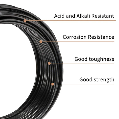 KSVZS Aluminum Wire Black 9 Gauge 3.0 mm 32.8 Ft(10 M) Anodized Bendable Metal Craft Wire for DIY Floral