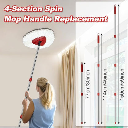 4 Section Spin Mop Replacement Handle