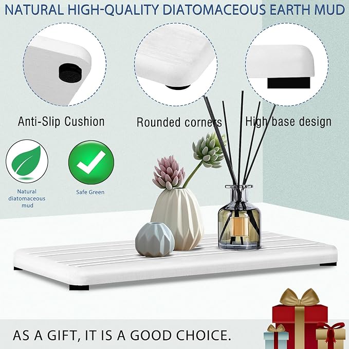 3PCS Water Absorbing Stone Tray, Fast Drying Stone Sink Tray, Stones Soap Trays