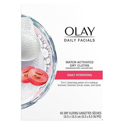 Olay Makeup Remover Wipes, Daily Facials Hydrating Face Cleanser