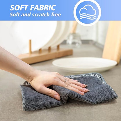 KinHwa Kitchen Washcloths for Dishes Absorbent Microfiber Dish Cloths Quick Dry