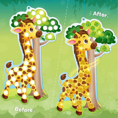 Imagimake Mirror Mosaic - Animals & Birds | 10 Templates, 950+ Stickers | DIY Dot Art Set | Craft Kits for Boys Ages 3-5 | Mess Free Kids Travel Activities | 3,4,5,6,7 Year Old Girl Birthday Gift