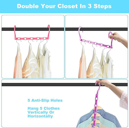 DUCOO 10 PCS Space Saving Hangers, 5-Hole Magic Hangers