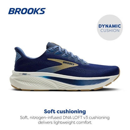 Brooks Men’s Ghost 17 Neutral Running Shoe - Beacon Blue/Moonlight/Starfish - 8.5 Medium