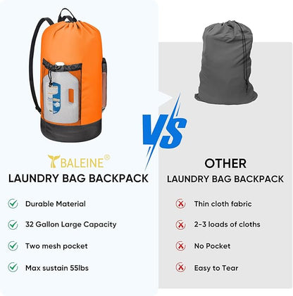 BALEINE 150L Laundry Bag Backpack, 900D Oxford Fabric Large Travel Laundry Bags