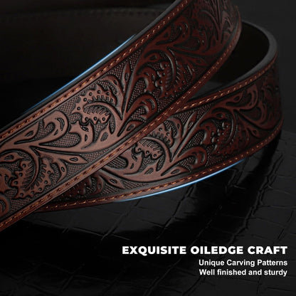 BELTROAD Western Leather Belt Strap for Men Women Cowboy Cowgirl Leather Mens Belts for Jeans Birthday Christmas Belt Gifts