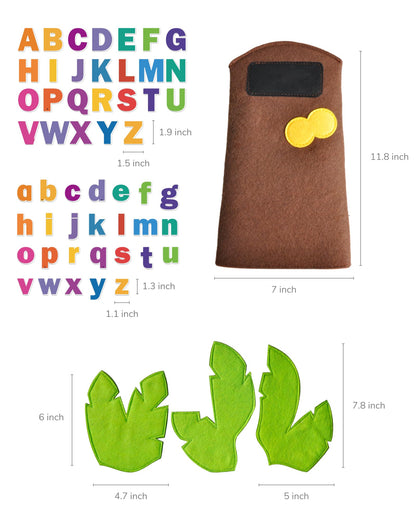 CHEFAN Felt Letter Tree Freestanding Coconut Tree Alphabet Game Set Props from The Childhood Favorite Book for Early Education