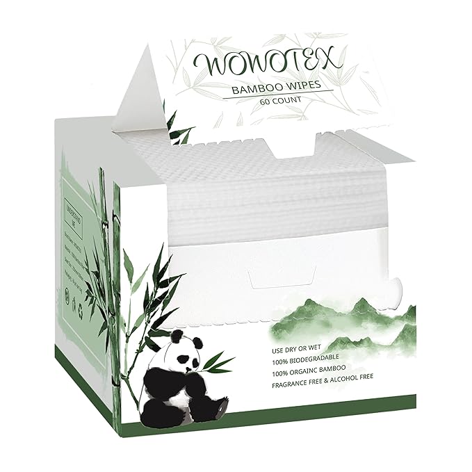 Bamboo Viscose Disposable Face Towel Biodegradable Large Dry Face Wipes 60