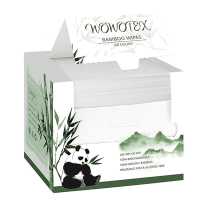 Bamboo Viscose Disposable Face Towel Biodegradable Large Dry Face Wipes 60