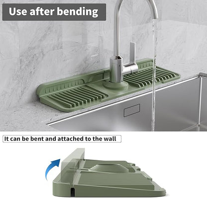 WAFT YEARN 17X5 Inch Silicone Durable Faucet Mat Kitchen Sink Splash Guard