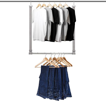 Hanging Closet Rod, 17-28In Width and Up to 32In Height Closet Extender
