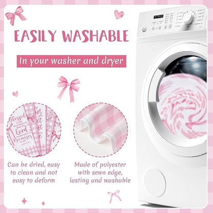 R HORSE Pink Bow Kitchen Dish Towels