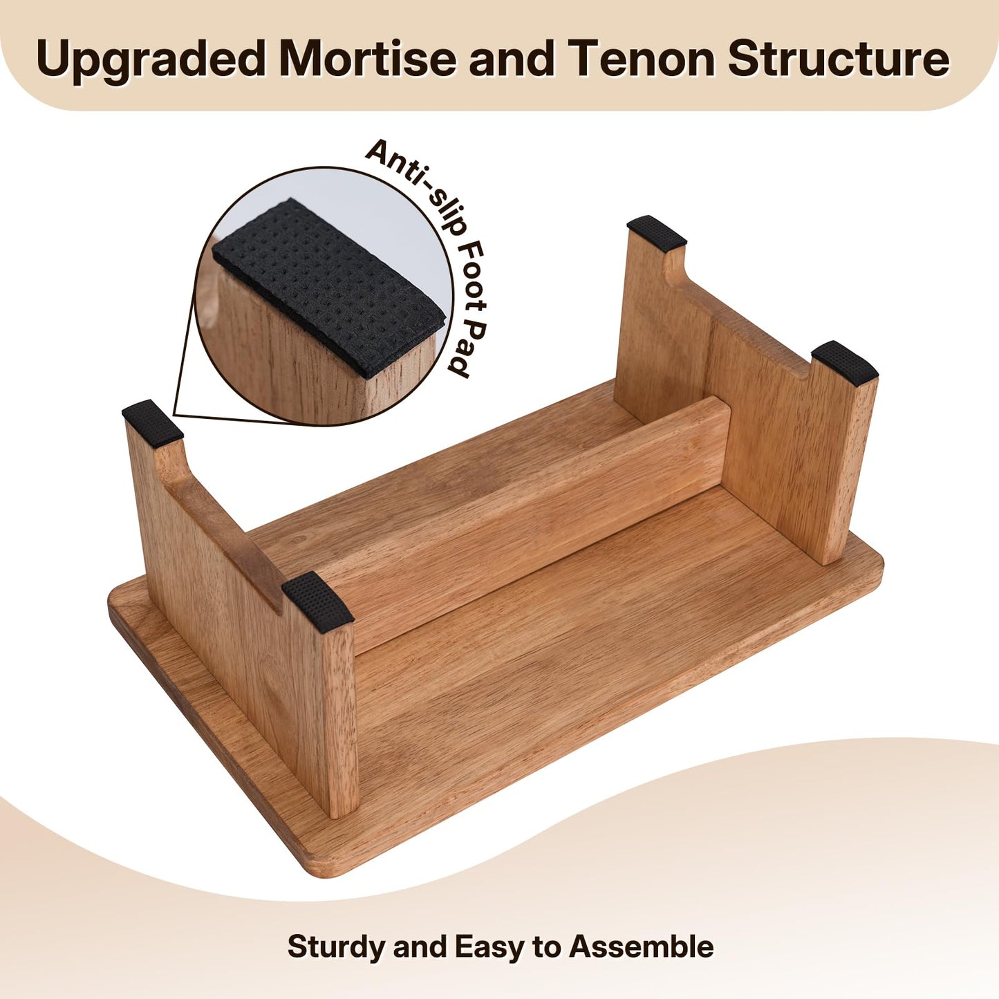 Jurath Wooden Step Stool Step Stool for Adults Heavy Duty Stepping Stool for Bedroom, Garden, Bathroom Easy to Assemble 5.9" High