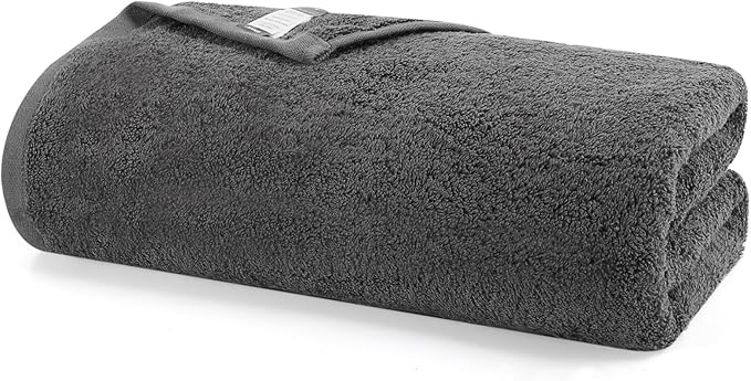 SEMAXE Grey Bath Towel, 100% Cotton Towel