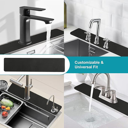2PCS Customizable Faucet Mat for Kitchen Sink: 30"L x 5.5"W Quick Drying