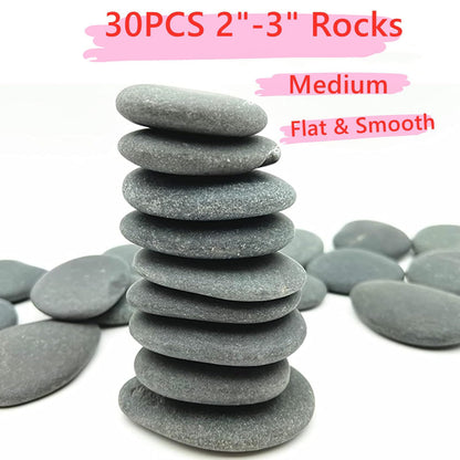 Lifetop 30PCS Painting Rocks, 2"-3" Inches DIY Rocks Flat & Smooth Kindness Rocks for Arts, Crafts, Decoration, Natural River Rocks for Painting,Hand Picked for Painting Rocks