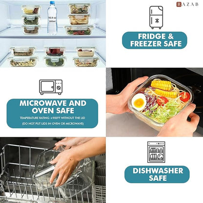 Razab 24 Pc Airtight Glass Food Storage Containers